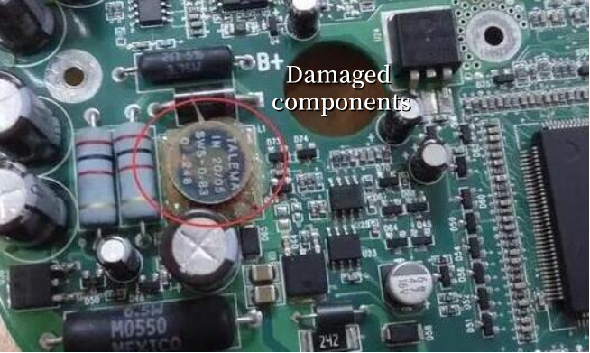 Damaged components Damaged components