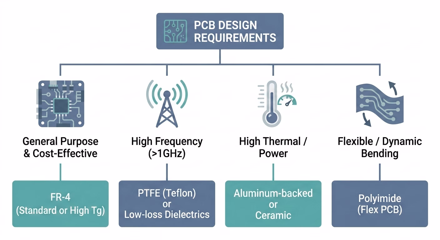 Select the correct PCB substrate according to design requirements